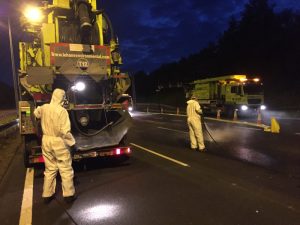Night works Spillage Clearance on Motorway